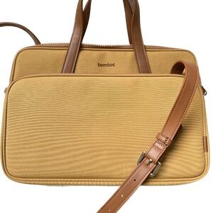 Tomtoc Laptop Shoulder Bag Holds 13" Computer H22 Water Repellent Yellow Pockets